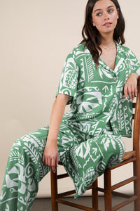 PALM SPRINGS RESORT PANT SET - GREEN