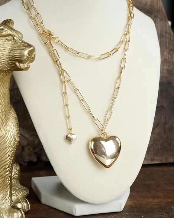 LOVE YOU LONG TIME HEART NECKLACE