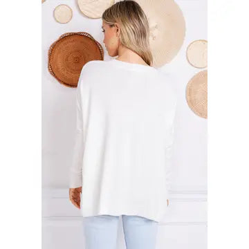 Quinn Oversized Pullover Sweater - White