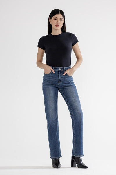 HR STRAIGHT LEG JEAN BY MICA DENIM - DARK WASH