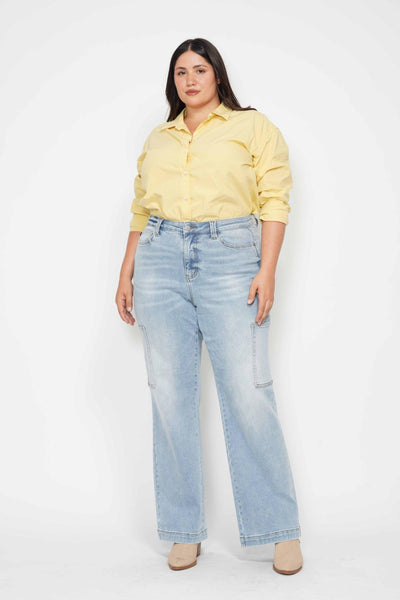 HW CARGO WIDE LEG BY JUDY BLUE - CURVY