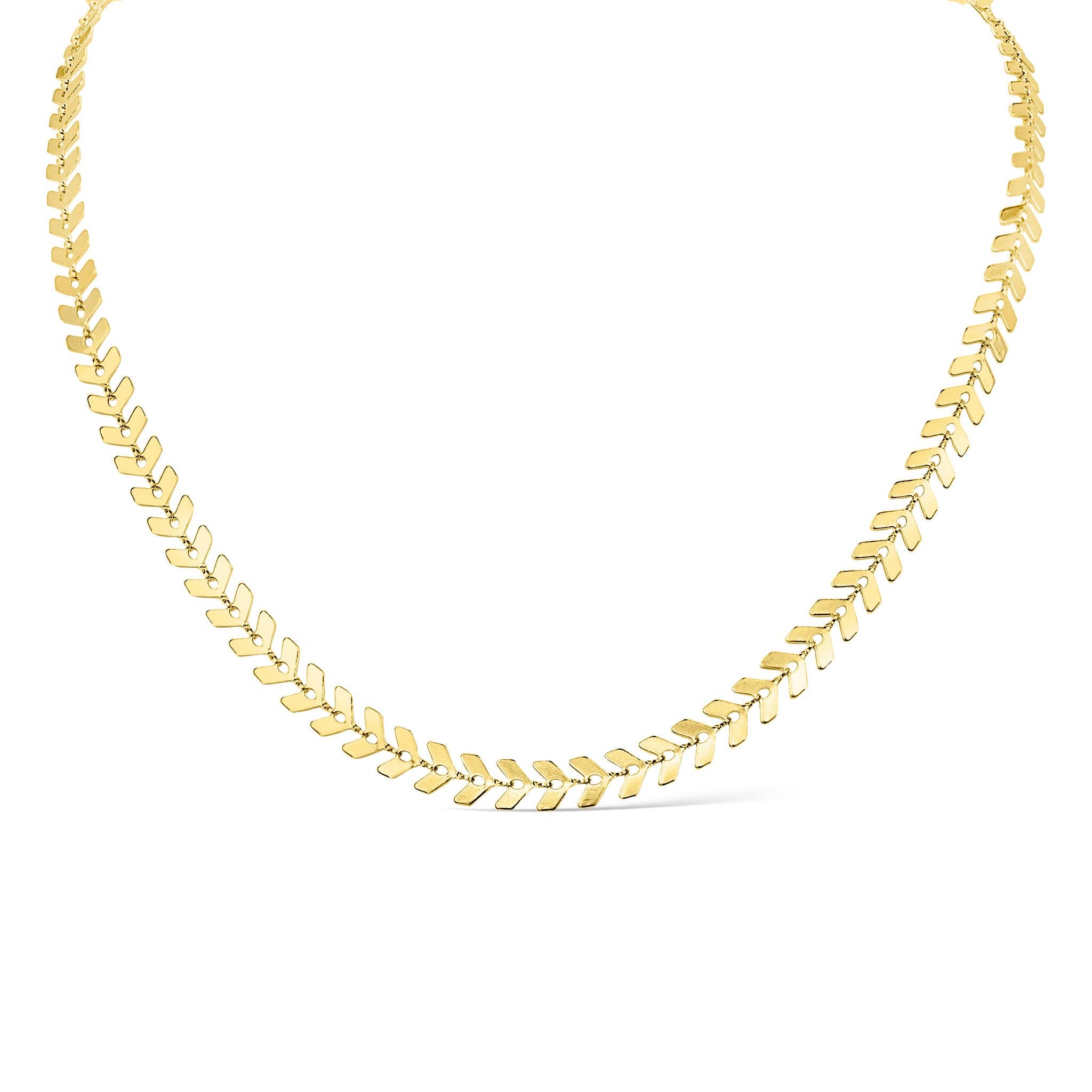 CHEVRON CHAIN NECKLACE - 18K GOLD PLATED