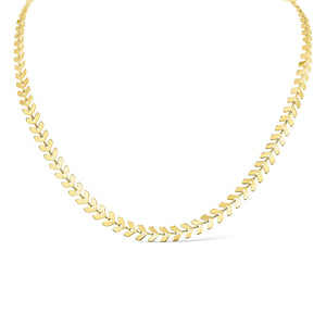 CHEVRON CHAIN NECKLACE - 18K GOLD PLATED