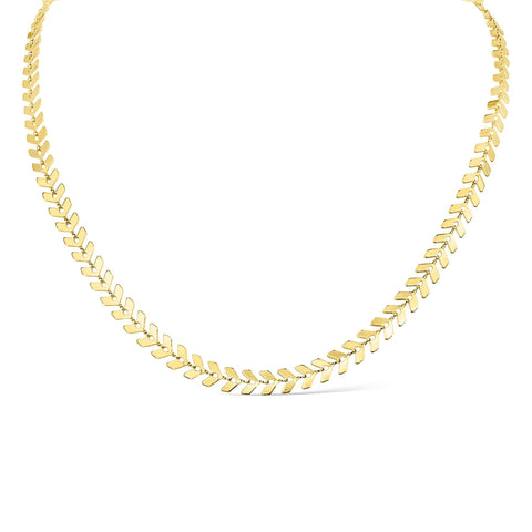 CHEVRON CHAIN NECKLACE - 18K GOLD PLATED