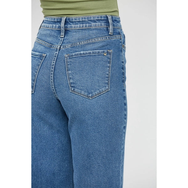 HR WIDE LEG ANKLE JEAN BY MICA - MEDIUM WASH - Salty Lime Boutique