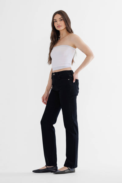 HR STRAIGHT LEG JEAN BY MICA DENIM - BLACK