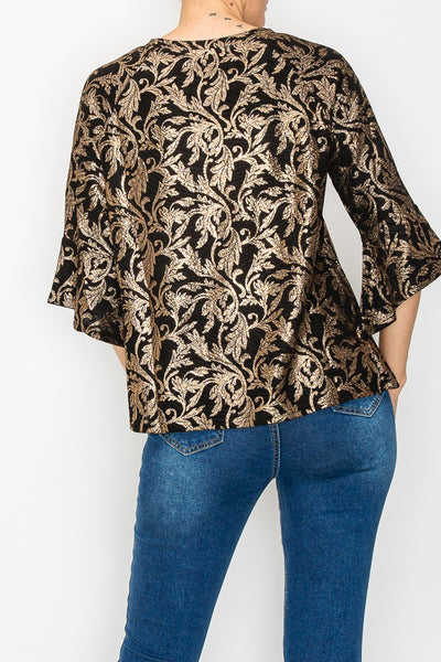 MARGOT GOLD FLORAL TOP