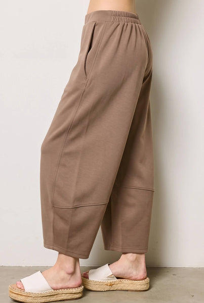 Scuba Barrel Pants - Dark Taupe - Salty Lime Boutique