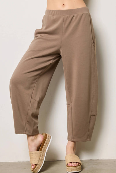 Scuba Barrel Pants - Dark Taupe - Salty Lime Boutique