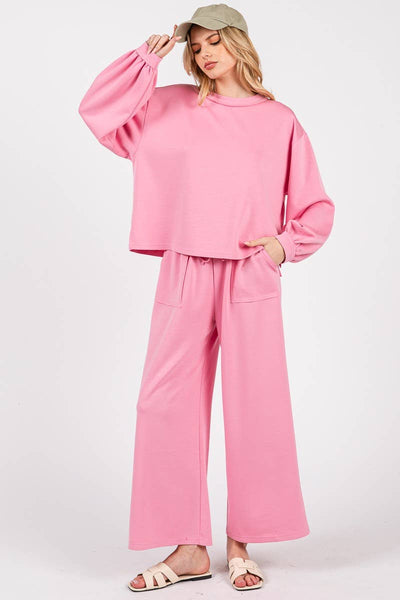 DEMI TOP AND PANT SET -  PINK