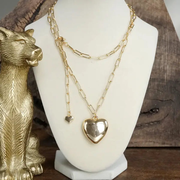 LOVE YOU LONG TIME HEART NECKLACE