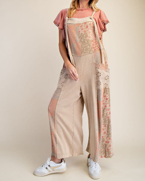 PATCHWORK PRINT MIX OVERALL - Salty Lime Boutique