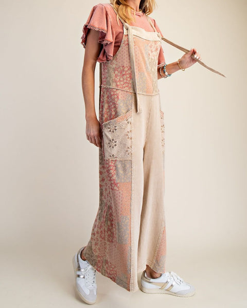 PATCHWORK PRINT MIX OVERALL - Salty Lime Boutique