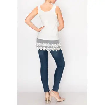 TANK TOP WITH LACE LAYER - 2 COLORS - REG/CURVY - Salty Lime Boutique
