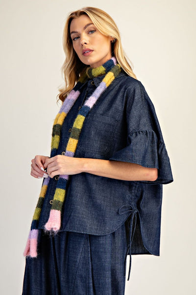 WASHED DENIM TOP - Salty Lime Boutique