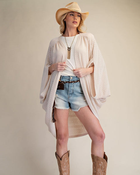 CROCHET KNIT COCOON DUSTER - Salty Lime Boutique