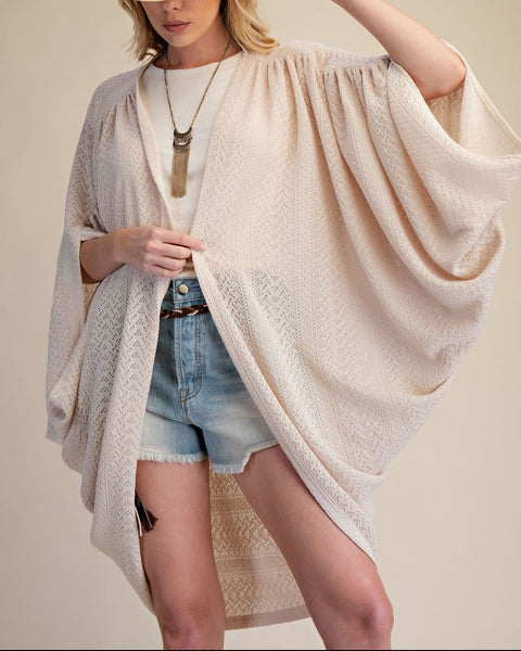 CROCHET KNIT COCOON DUSTER - Salty Lime Boutique
