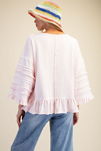 DARBY TOP BY EASEL - PINK - Salty Lime Boutique