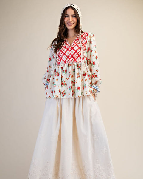 3/4 SLEEVE MIX N MATCH PRINTED TOP BY EASEL - Salty Lime Boutique