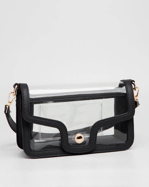 TG10551 Nina Clear/Gameday Shoulder Bag: Black - Salty Lime Boutique