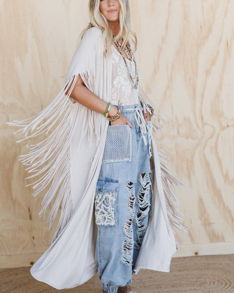 Western Showstopper Duster Kimono - OaT - Salty Lime Boutique