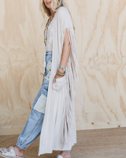Western Showstopper Duster Kimono - OaT - Salty Lime Boutique
