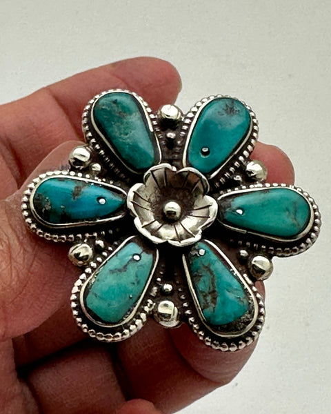 Authentic Tibetan Turquoise Adjustable Ring