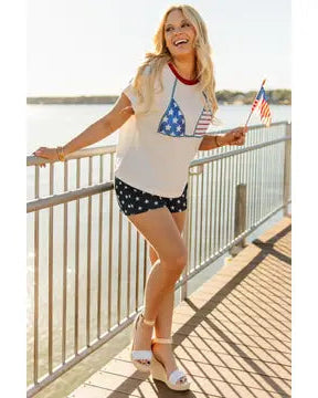 Sequin Bikini Tee  - White - Salty Lime Boutique