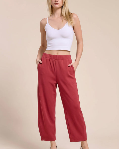 Scuba Barrel Pants: Crimson - Salty Lime Boutique