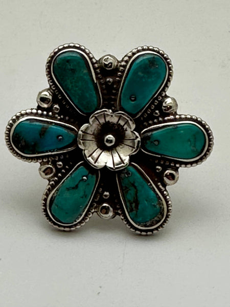Authentic Tibetan Turquoise Adjustable Ring