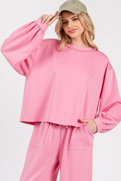 DEMI TOP AND PANT SET -  PINK
