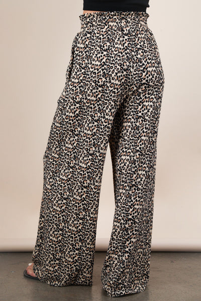 LAURA LEOPARD PRINT PANT  - MOCHA