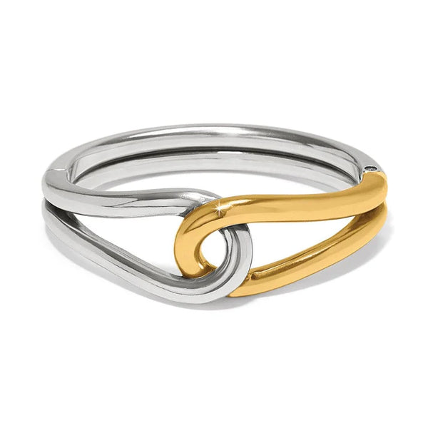 INTERLOK CURVE TWO-TONE HINGE BRACELET- BRIGHTON