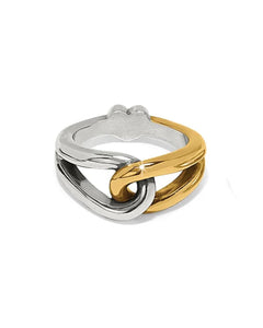 INTERLOK CURVE TWO-TONE RING- BRIGHTON