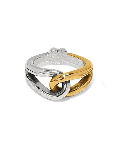 INTERLOK CURVE TWO-TONE RING- BRIGHTON
