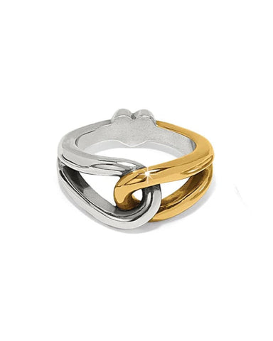 INTERLOK CURVE TWO-TONE RING- BRIGHTON