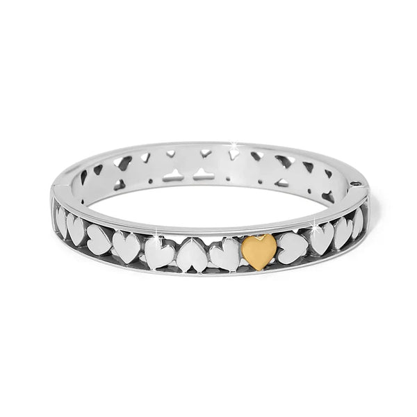 MYSTERY OF LOVE HEARTS HINGED BANGLE BRACELET- BRIGHTON