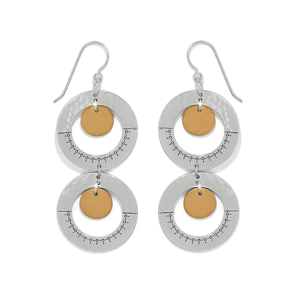 PALM CANYON TWO TONE ROUND FRENCH WIRE EARRINGS- BRIGHTON - Salty Lime Boutique