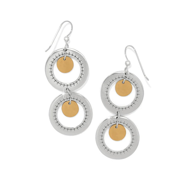 PALM CANYON TWO TONE ROUND FRENCH WIRE EARRINGS- BRIGHTON - Salty Lime Boutique