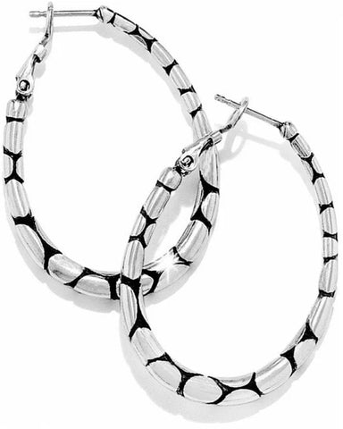 PEBBLE OVAL HOOP EARRINGS- BRIGHTON