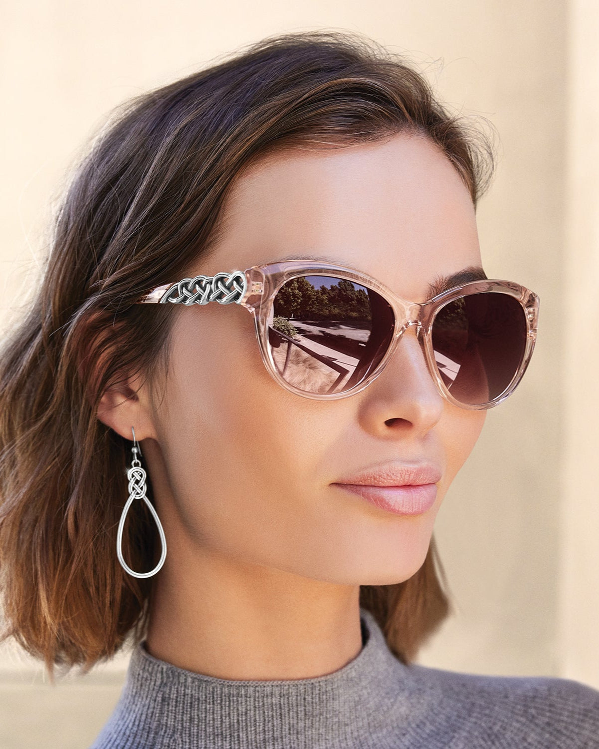 INTERLOK BRAID SUNGLASSES - ROSEWATER - BY BRIGHTON
