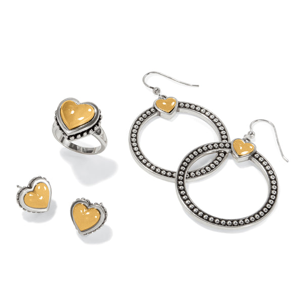 PRETTY TOUGH HEART PET TWO-TONE EARRINGS BY BRIGHTON - Salty Lime Boutique