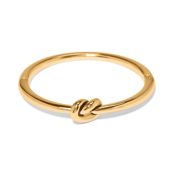 Interlok Single Knot Gold Hinged Bangle - Brighton