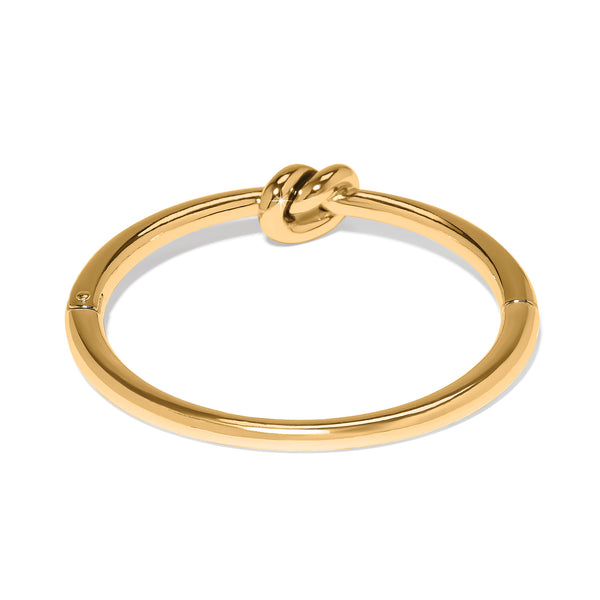 Interlok Single Knot Gold Hinged Bangle - Brighton