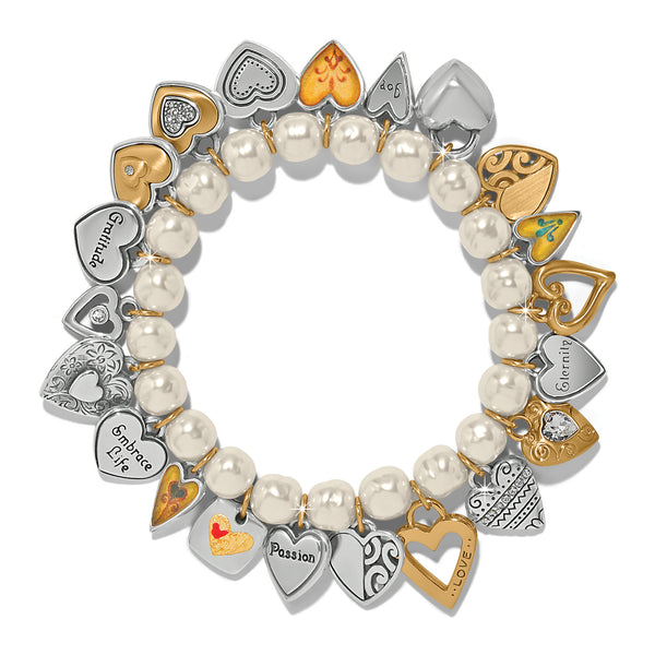 One Heart Pearl Stretch Bracelet - Brighton