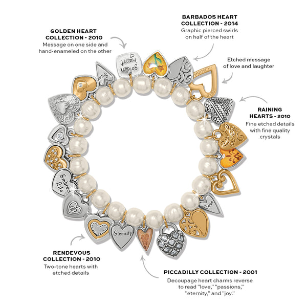 One Heart Pearl Stretch Bracelet - Brighton