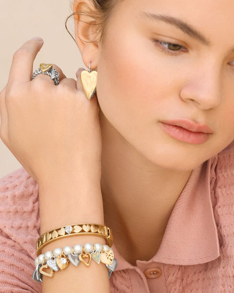 One Heart Pearl Stretch Bracelet - Brighton