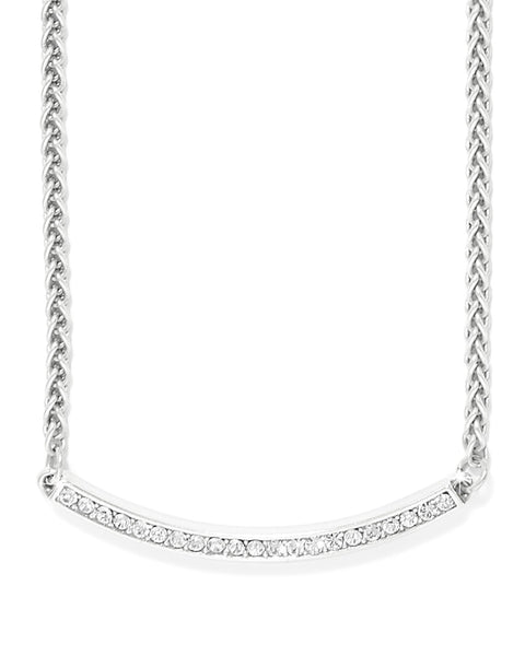 MERIDIAN GEO BAR NECKLACE SILVER -  BRIGHTON