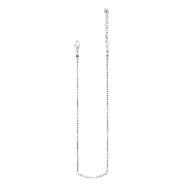 MERIDIAN GEO BAR NECKLACE SILVER -  BRIGHTON
