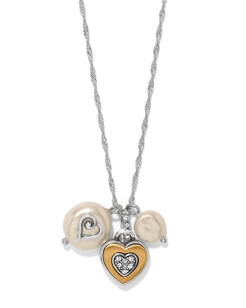 ONE HEART SHORT NECKLACE WITH PEARL - BRIGHTON